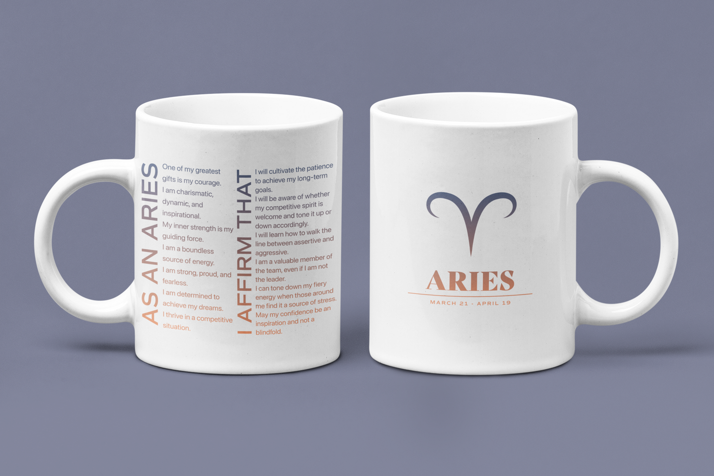 Aries Mug with Affirmations - Affirmicious
