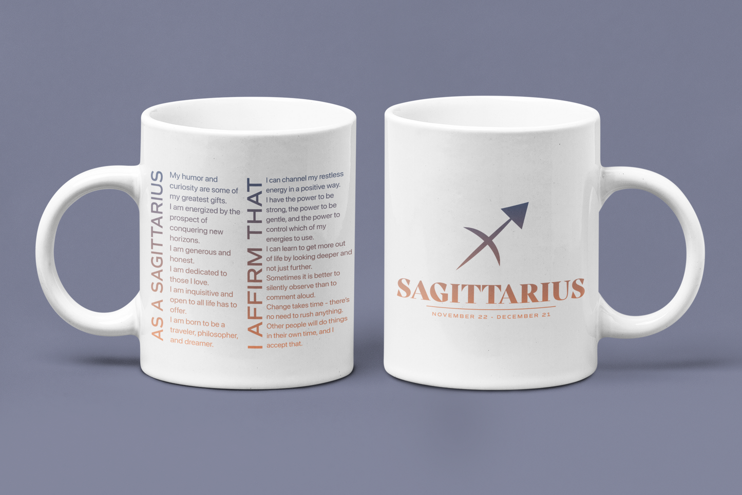 Sagittarius Mug with Affirmations - Affirmicious