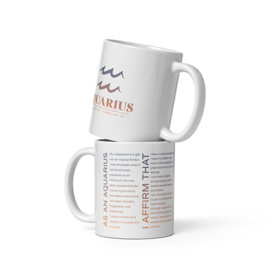 Aquarius Mug with Affirmations - Affirmicious