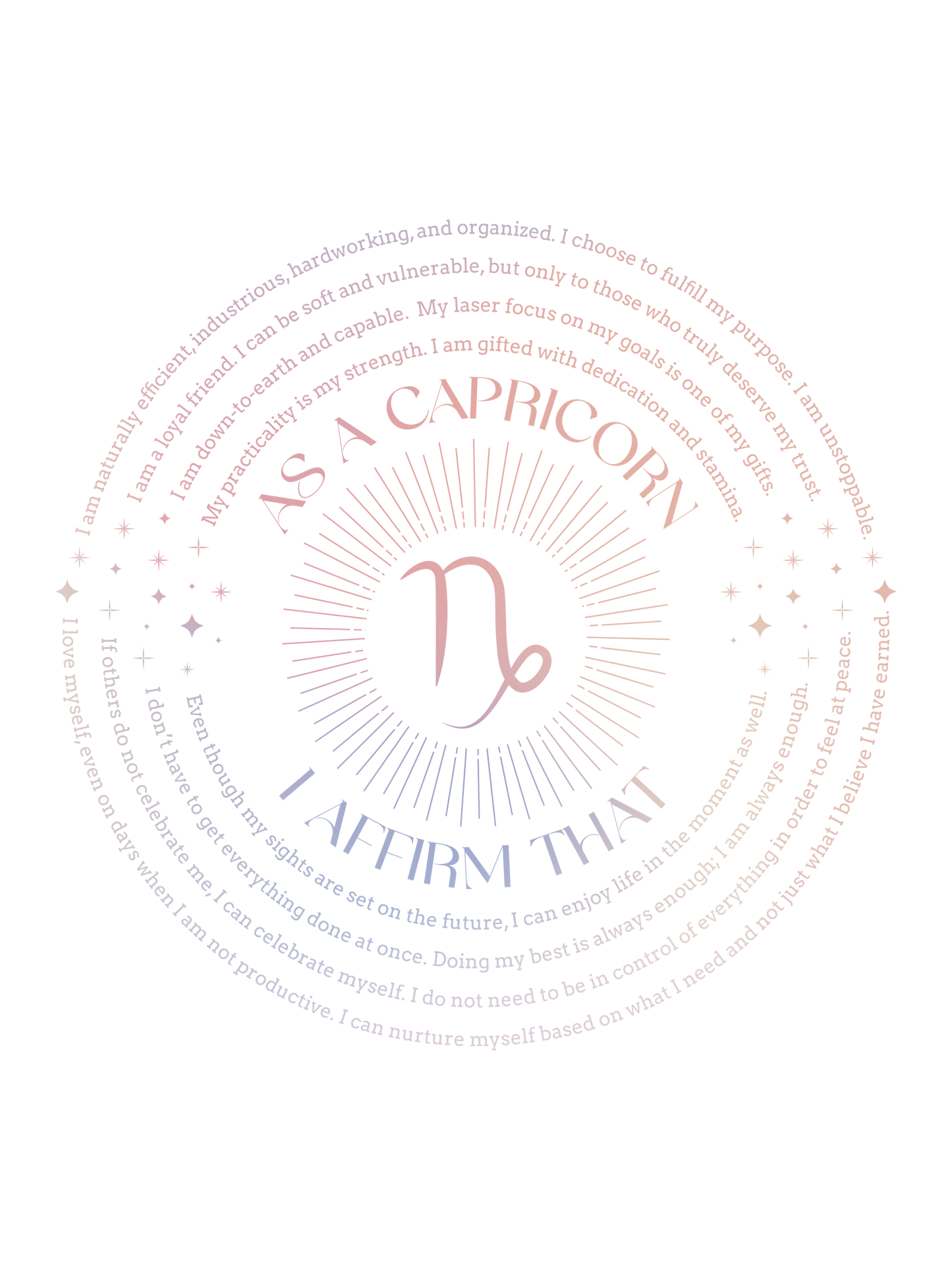 Capricorn Affirmations T-Shirt - Affirmicious