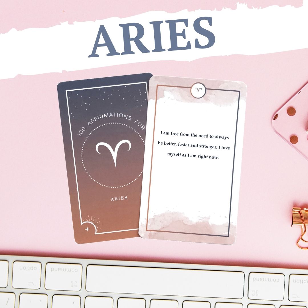 Aries 100 Affirmations Card Deck - Affirmicious