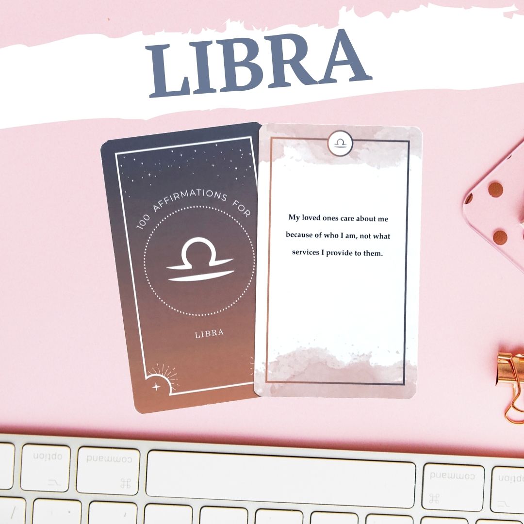 Libra 100 Affirmations Card Deck - Affirmicious