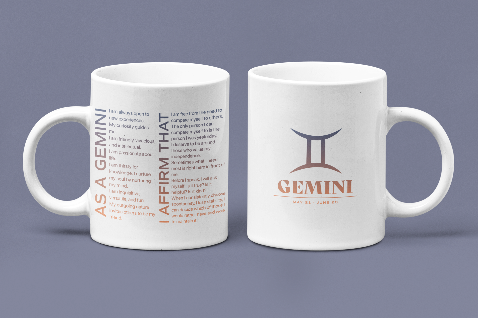 Gemini Mug with Affirmations - Affirmicious
