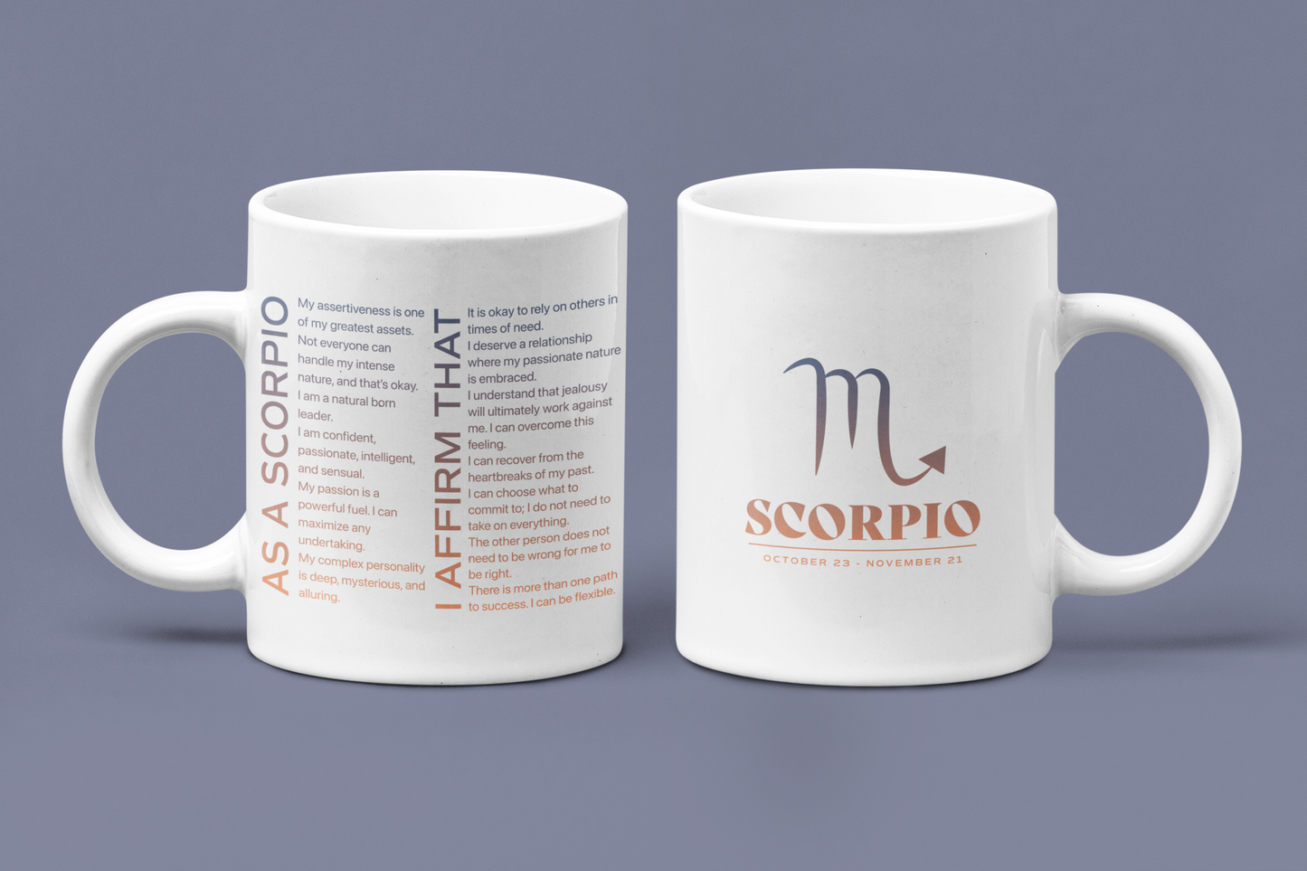 Scorpio Mug with Affirmations - Affirmicious