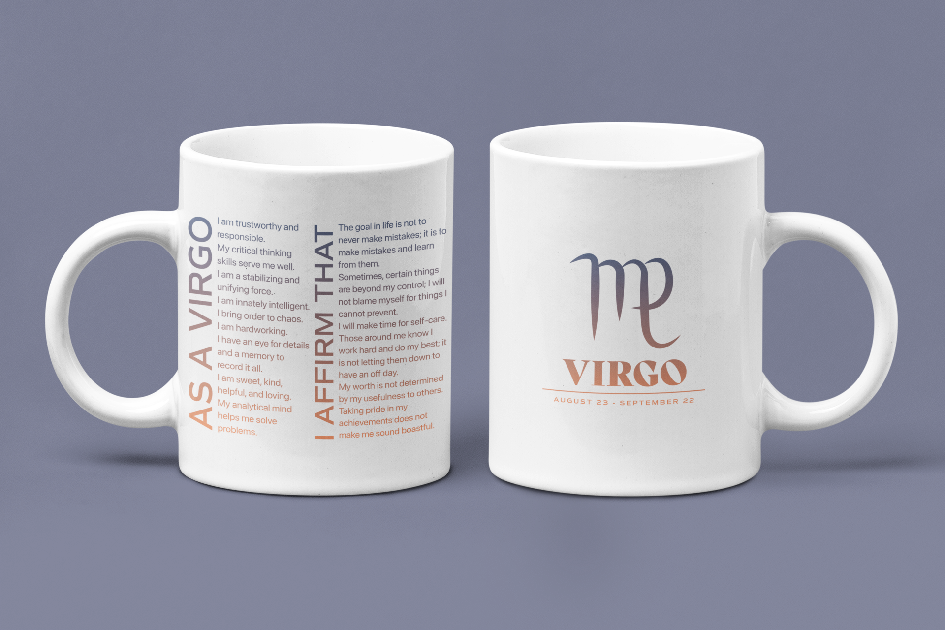 Virgo Mug with Affirmations - Affirmicious