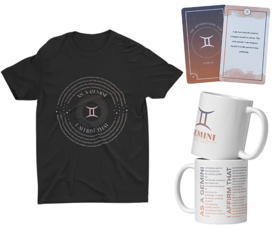 Gemini Affirmation cards, books, planners and shirts – Affirmicious
