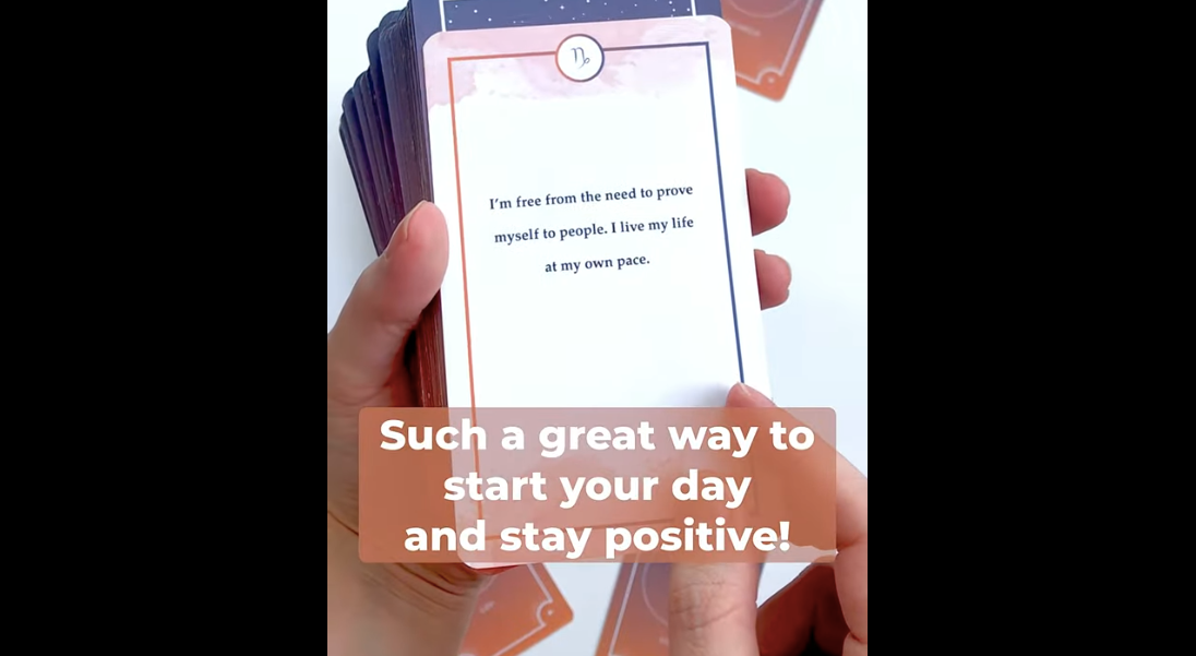 Load video: zodiac affirmation cards in action