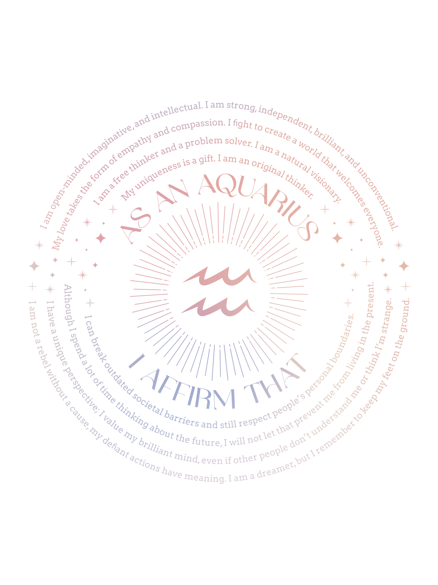 Aquarius Affirmations T-Shirt - Affirmicious