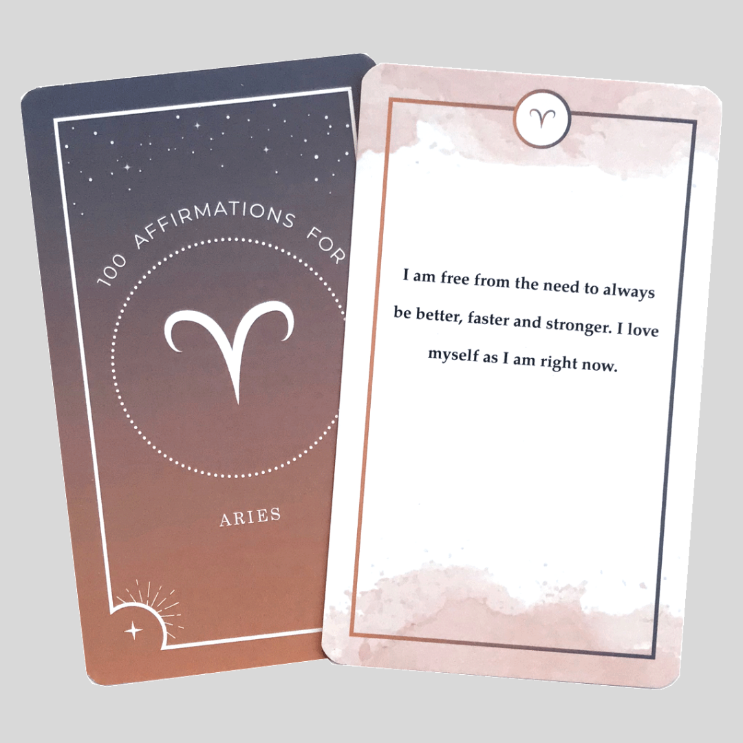 Aries 100 Affirmations Card Deck - Affirmicious