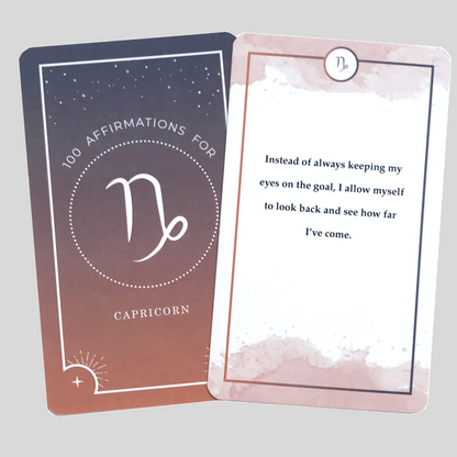 Capricorn 100 Affirmations Card Deck - Affirmicious