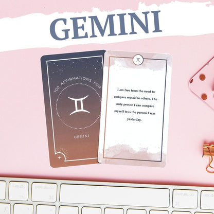 Gemini 100 Affirmations Card Deck - Affirmicious