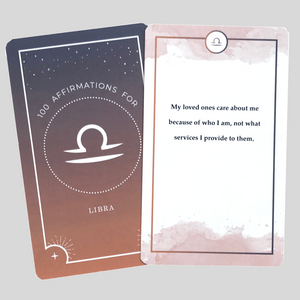 Libra 100 Affirmations Card Deck - Affirmicious