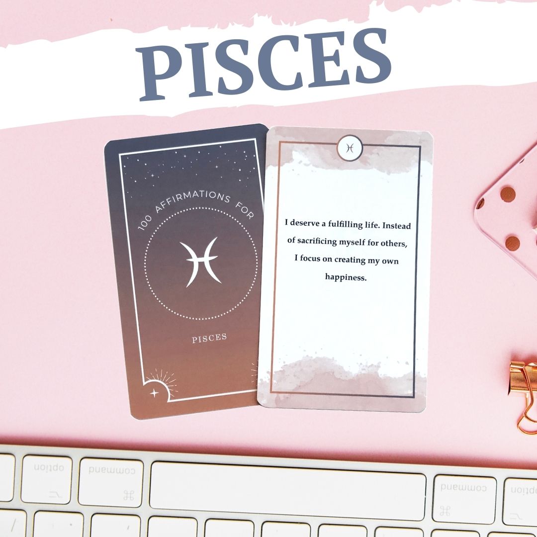 Pisces 100 Affirmations Card Deck - Affirmicious